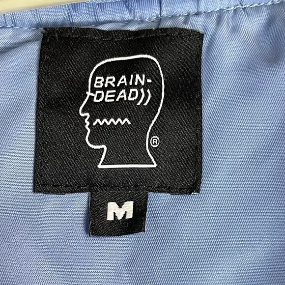 Brain‎ Dead Jacket Mens M Blue Soft Human Hardware Satin